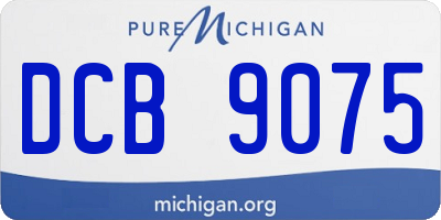 MI license plate DCB9075
