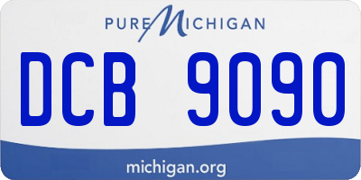 MI license plate DCB9090