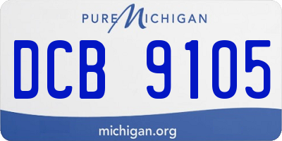 MI license plate DCB9105