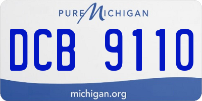MI license plate DCB9110