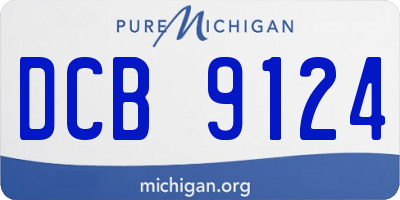 MI license plate DCB9124