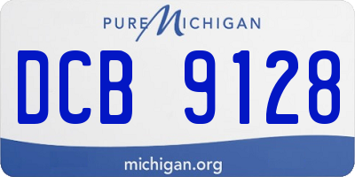 MI license plate DCB9128