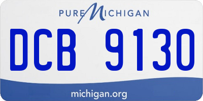 MI license plate DCB9130