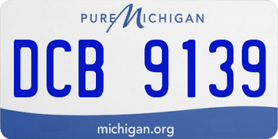 MI license plate DCB9139