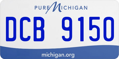MI license plate DCB9150