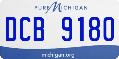 MI license plate DCB9180