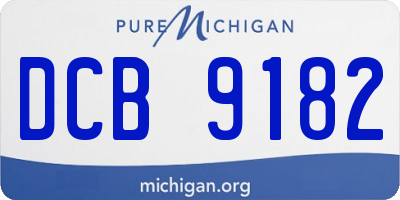 MI license plate DCB9182