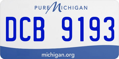MI license plate DCB9193