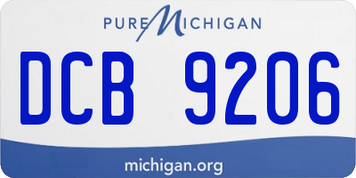 MI license plate DCB9206