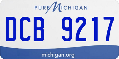 MI license plate DCB9217