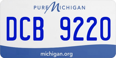 MI license plate DCB9220
