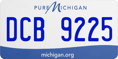 MI license plate DCB9225