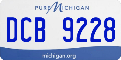 MI license plate DCB9228