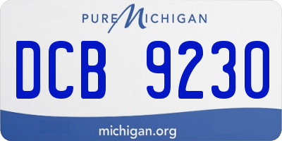 MI license plate DCB9230