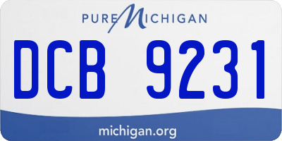 MI license plate DCB9231