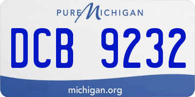 MI license plate DCB9232