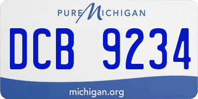MI license plate DCB9234