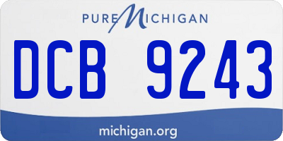 MI license plate DCB9243