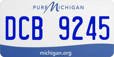 MI license plate DCB9245