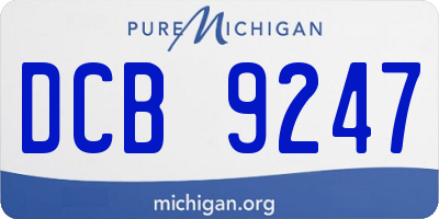 MI license plate DCB9247