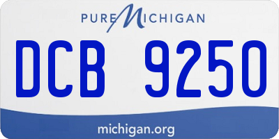 MI license plate DCB9250