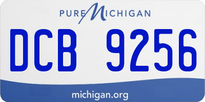 MI license plate DCB9256
