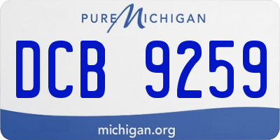 MI license plate DCB9259