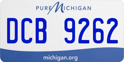 MI license plate DCB9262