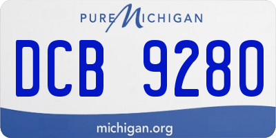 MI license plate DCB9280