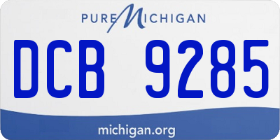MI license plate DCB9285