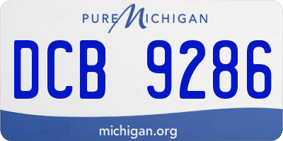 MI license plate DCB9286