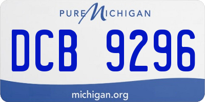 MI license plate DCB9296