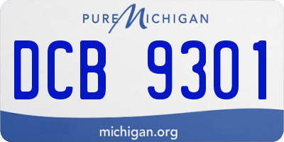 MI license plate DCB9301