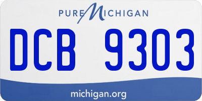 MI license plate DCB9303