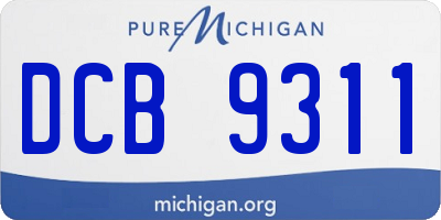 MI license plate DCB9311