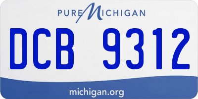 MI license plate DCB9312