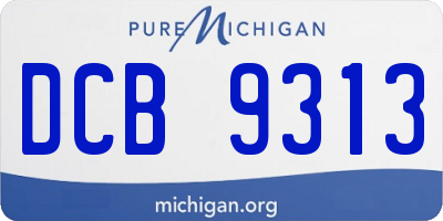 MI license plate DCB9313