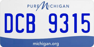 MI license plate DCB9315