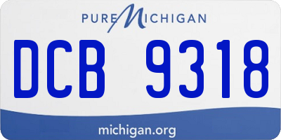 MI license plate DCB9318
