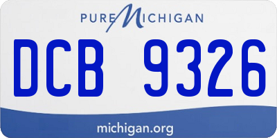 MI license plate DCB9326