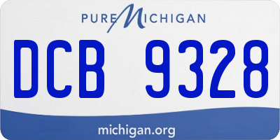 MI license plate DCB9328