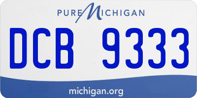 MI license plate DCB9333