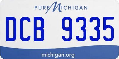 MI license plate DCB9335
