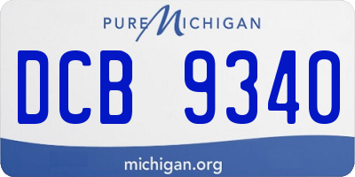 MI license plate DCB9340