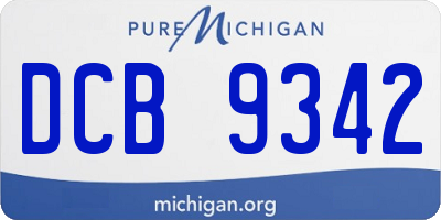 MI license plate DCB9342