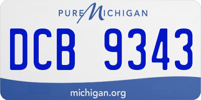 MI license plate DCB9343