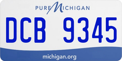 MI license plate DCB9345