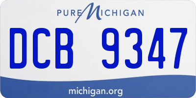 MI license plate DCB9347