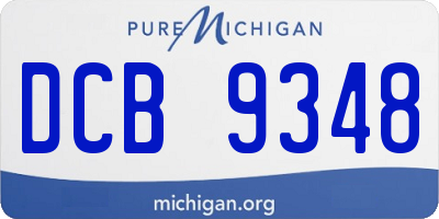 MI license plate DCB9348