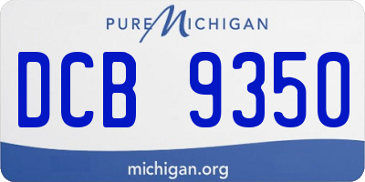 MI license plate DCB9350